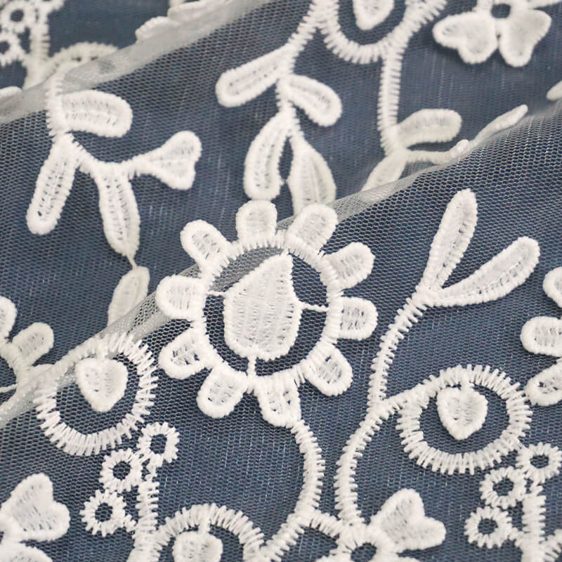 Water Soluble Evening Kids Embroidered Fabric for Women's Wear Wholesa 5